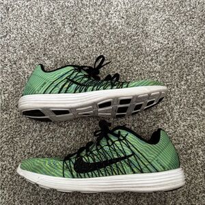 Nike Green and Black Sneakers with Flyknit Design